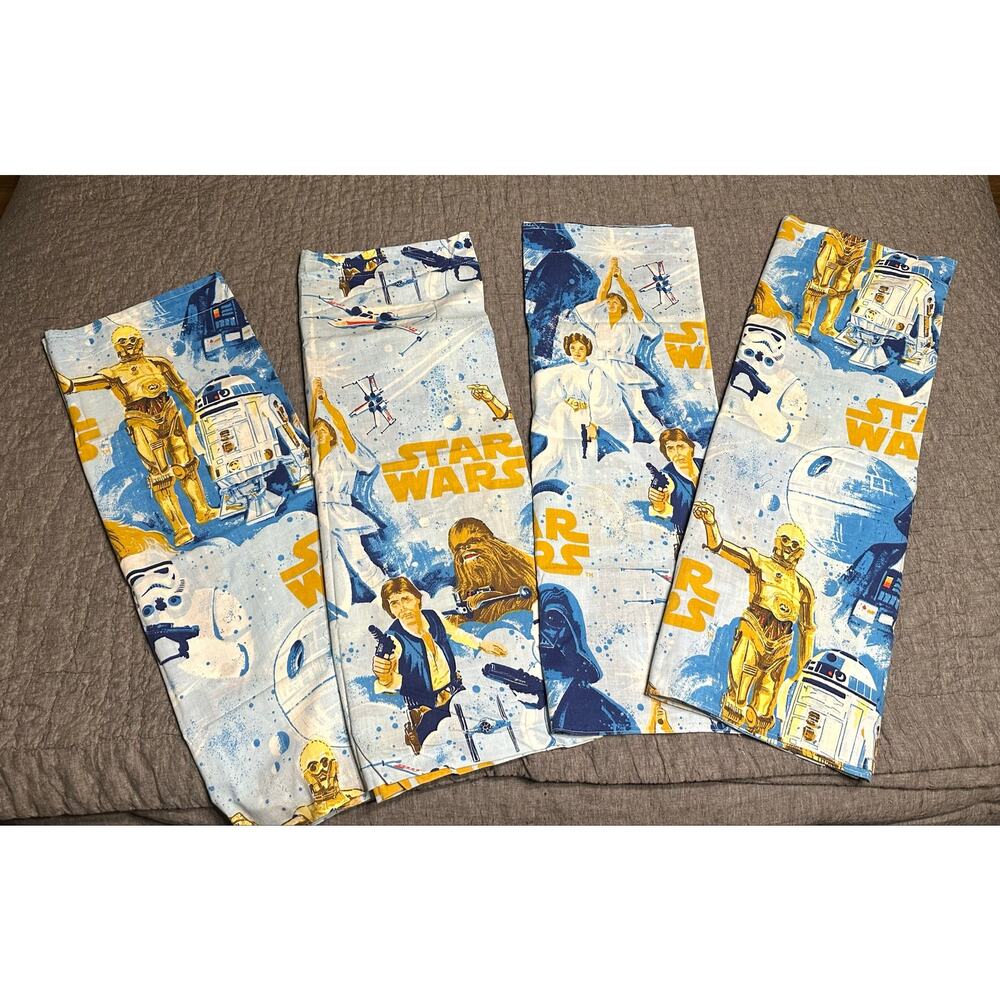 4 VINTAGE STAR WARS VALANCES FABRIC 3 at 38x28,1 at 79 x 29